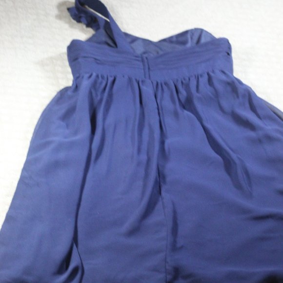 Alfred Angelo Navy Blue Chiffon Formal Mini Dress - Picture 2 of 6